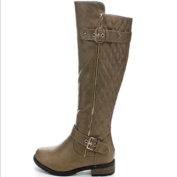 Forever Shoes - Women's Quilted Zipper Accent Riding Boots